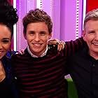 Patrick Kielty, Eddie Redmayne, and Michelle Ackerley in The One Show (2006)