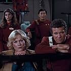 Kirstie Alley, Walter Koenig, William Shatner, Bibi Besch, DeForest Kelley, George Takei, Merritt Butrick, and Nichelle Nichols in Star Trek II: The Wrath of Khan (1982)