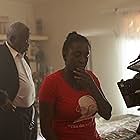 On the set of Glimpse - Dir. Peres Owino with actor Lenny Juma