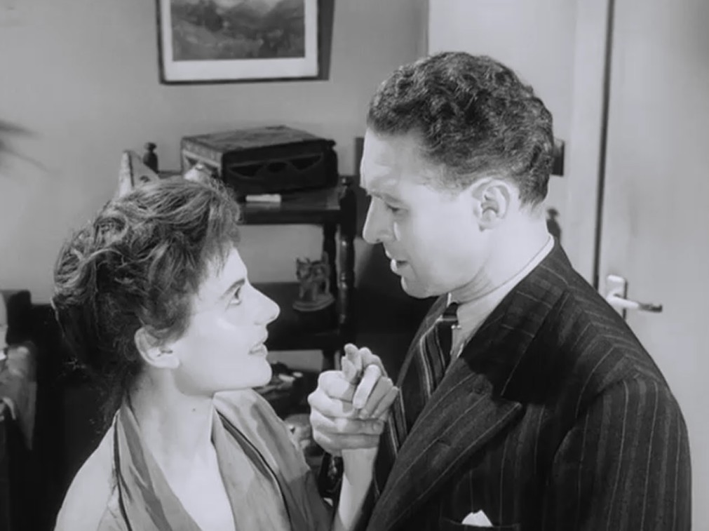 Yvonne Mitchell and Anthony Quayle in Woman in a Dressing Gown (1957)