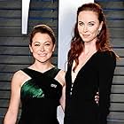 Tatiana Maslany and Elyse Levesque attend the Vanity Fair Oscar Party 2018