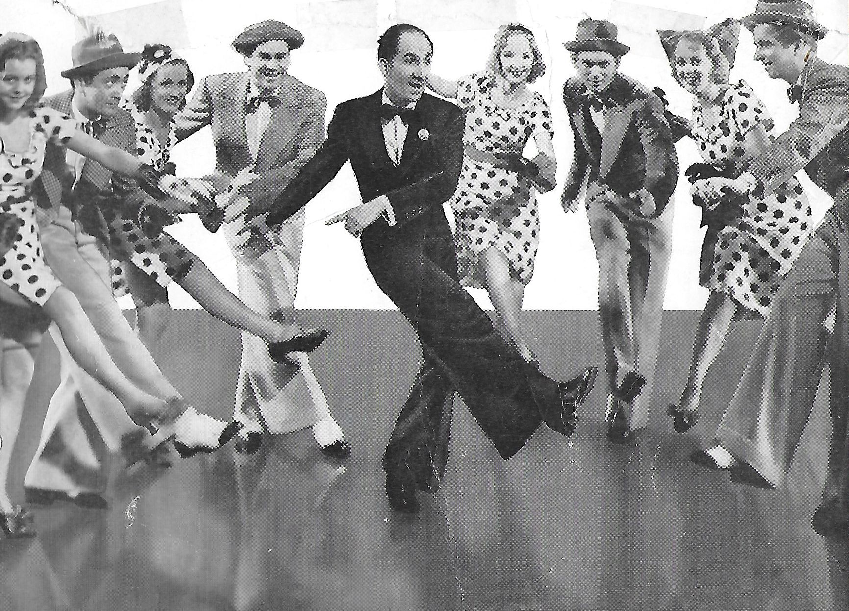 Carol Adams, Muriel Barr, Ben Blue, Marie Burton, Leonid Kinskey, Paul Newlan, Harry Wilson, and Louise Allen in The Big Broadcast of 1938 (1938)