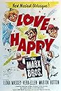 Groucho Marx, Chico Marx, Harpo Marx, Ilona Massey, and Vera-Ellen in Love Happy (1949)