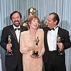 Jack Nicholson, Shirley MacLaine, and James L. Brooks in The 56th Annual Academy Awards (1984)