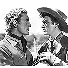 Kirk Douglas and William Campbell in Man Without a Star (1955)