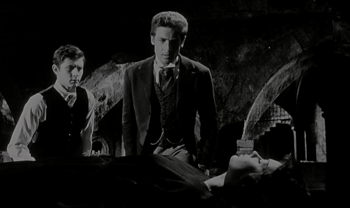 Enrico Olivieri, John Richardson, and Barbara Steele in Black Sunday (1960)