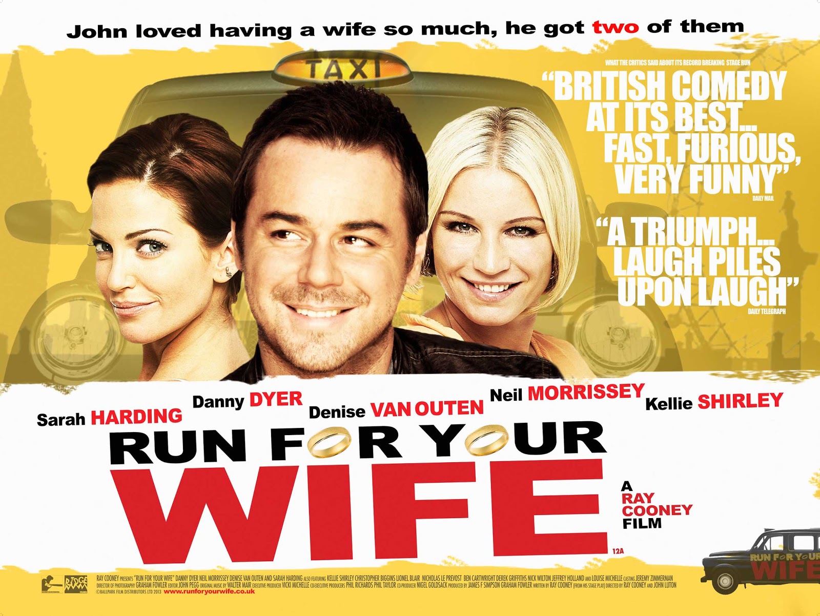 Danny Dyer, Denise Van Outen, and Sarah Harding in Run for Your Wife (2012)