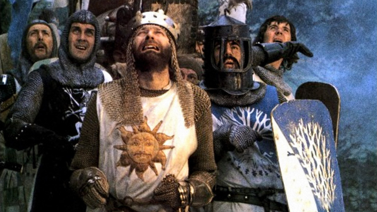John Cleese, Terry Gilliam, Graham Chapman, Eric Idle, Terry Jones, Michael Palin, and Monty Python in Monty Python and the Holy Grail (1975)