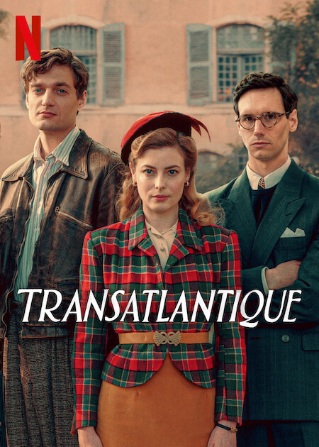 Gillian Jacobs, Cory Michael Smith, and Lucas Englander in Transatlantic (2023)