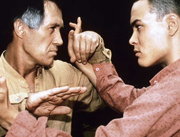 Brandon Lee and David Carradine in Kung Fu: The Movie (1986)