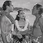 Jon Hall, Al Kikume, and Dorothy Lamour in The Hurricane (1937)