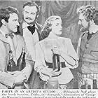 Derek Bond, Hildegard Knef, Terence Morgan, and Paul Rogers in Svengali (1954)