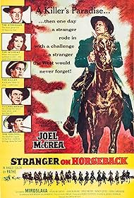 John Carradine, Kevin McCarthy, Joel McCrea, John McIntire, and Miroslava in Stranger on Horseback (1955)