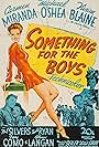 Carmen Miranda, Vivian Blaine, Michael O'Shea, and Phil Silvers in Something for the Boys (1944)