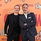Taika Waititi and Michael Fassbender at an event for Next Goal Wins (2023)