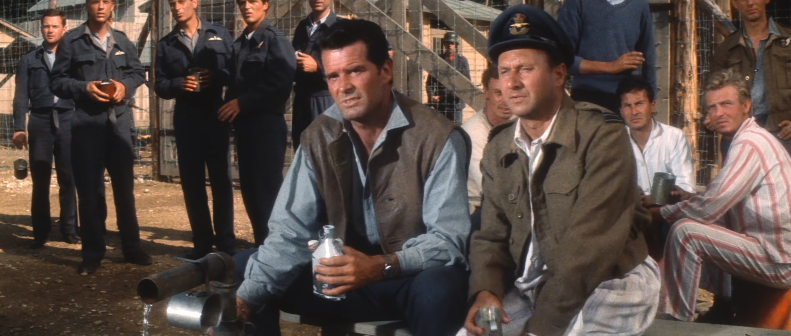 Donald Pleasence and James Garner in The Great Escape (1963)