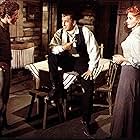 Stewart Granger, Rhonda Fleming, and Steve Rowland in Gun Glory (1957)