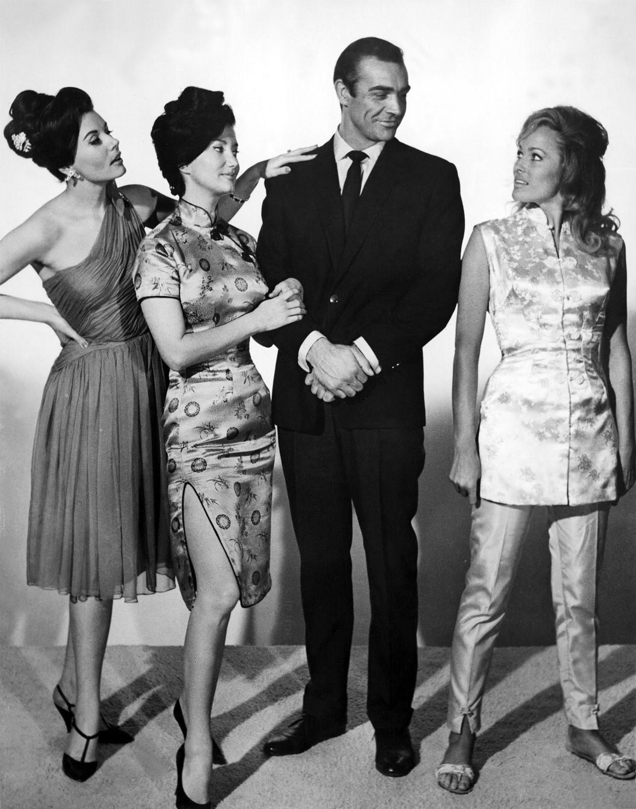 Sean Connery, Ursula Andress, Eunice Gayson, and Zena Marshall in Dr. No (1962)