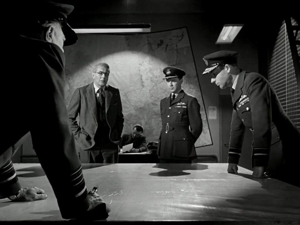 Ernest Clark, Derek Farr, Michael Redgrave, and Basil Sydney in The Dam Busters (1955)