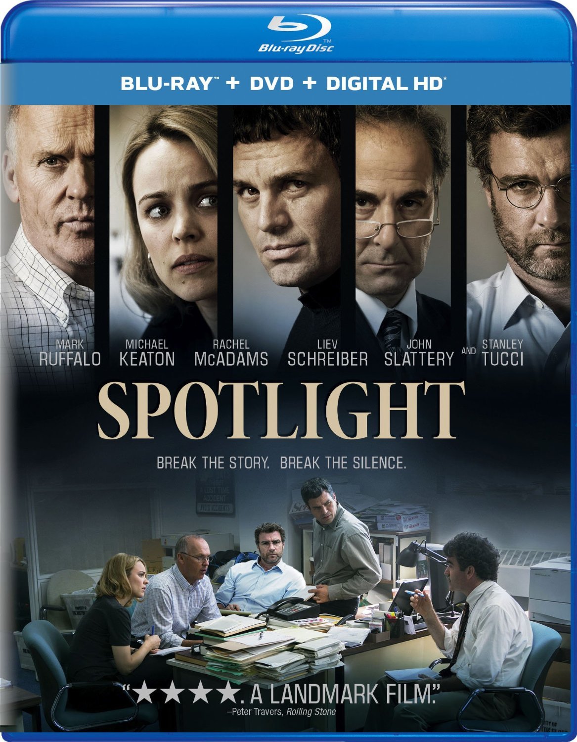 Michael Keaton, Liev Schreiber, Stanley Tucci, Brian d'Arcy James, Mark Ruffalo, and Rachel McAdams in Spotlight (2015)