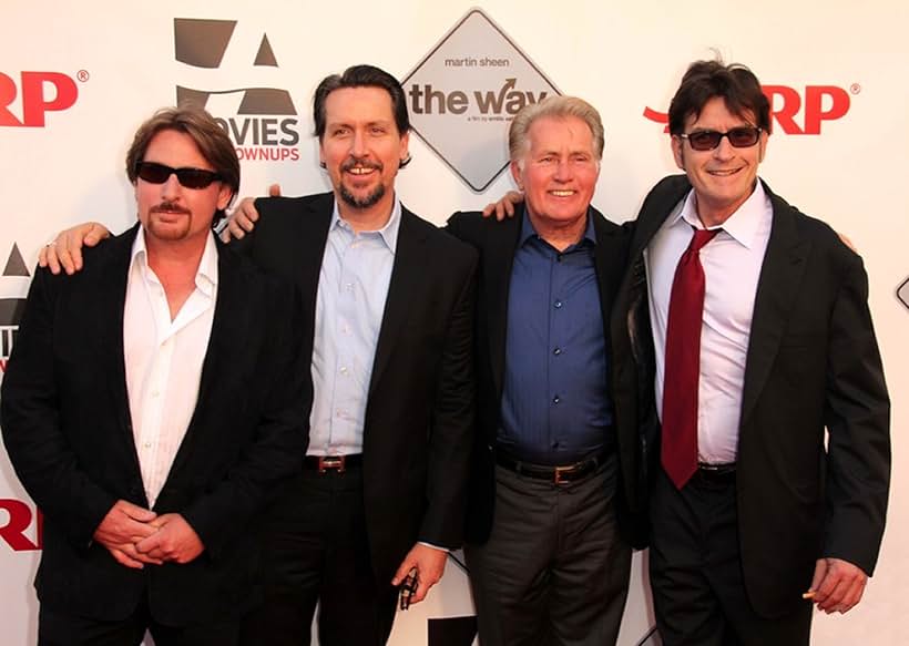 Emilio Estevez, Ramon Estevez, Martin Sheen, Charlie Sheen at Premiere of "The Way"