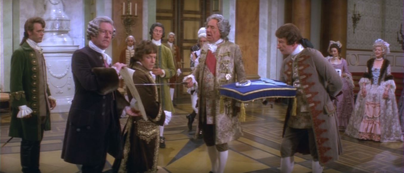 Richard Chamberlain, Christopher Gable, Michael Hordern, and Kenneth More in The Slipper and the Rose: The Story of Cinderella (1976)