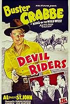 Buster Crabbe, Charles King, John Merton, Al St. John, and Falcon in Devil Riders (1943)