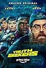 Nick Frost, Simon Pegg, Samson Kayo, and Emma D'Arcy in Truth Seekers (2020)