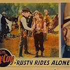 Tim McCoy, Barney Beasley, Charles Brinley, Dorothy Burgess, Ray Jones, and Blackjack Ward in Rusty Rides Alone (1933)