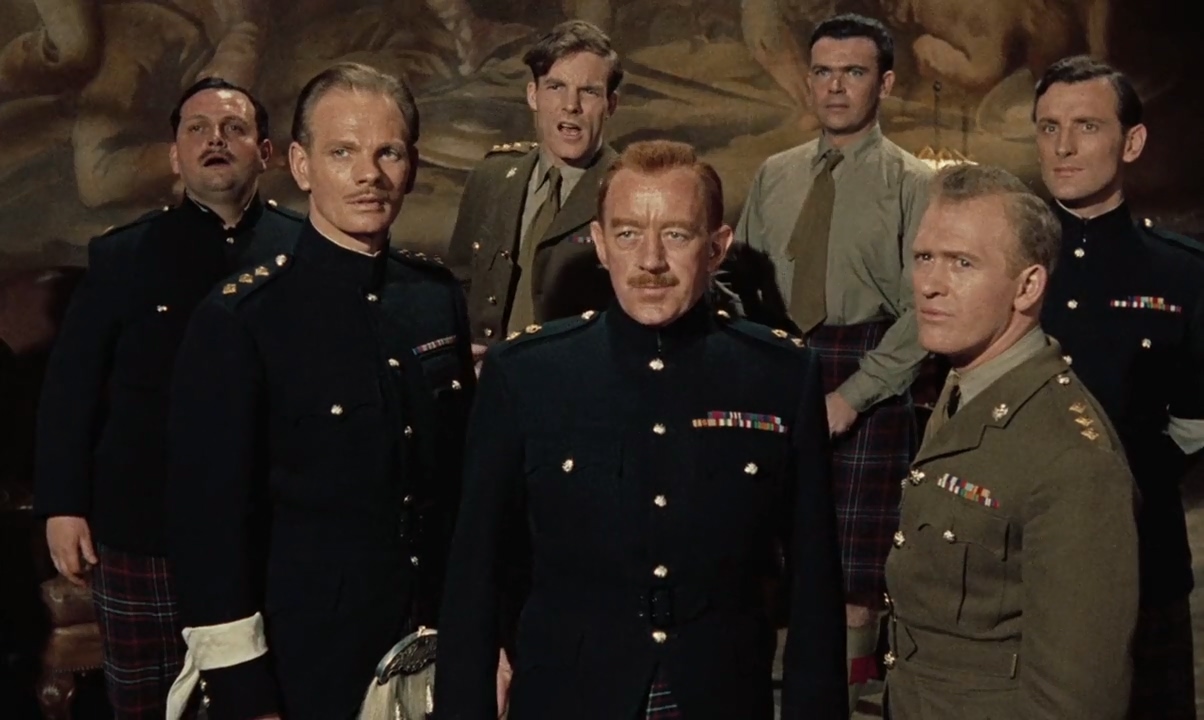 Alec Guinness, Allan Cuthbertson, Gerald Harper, Gordon Jackson, Richard Leech, and Paul Whitsun-Jones in Tunes of Glory (1960)