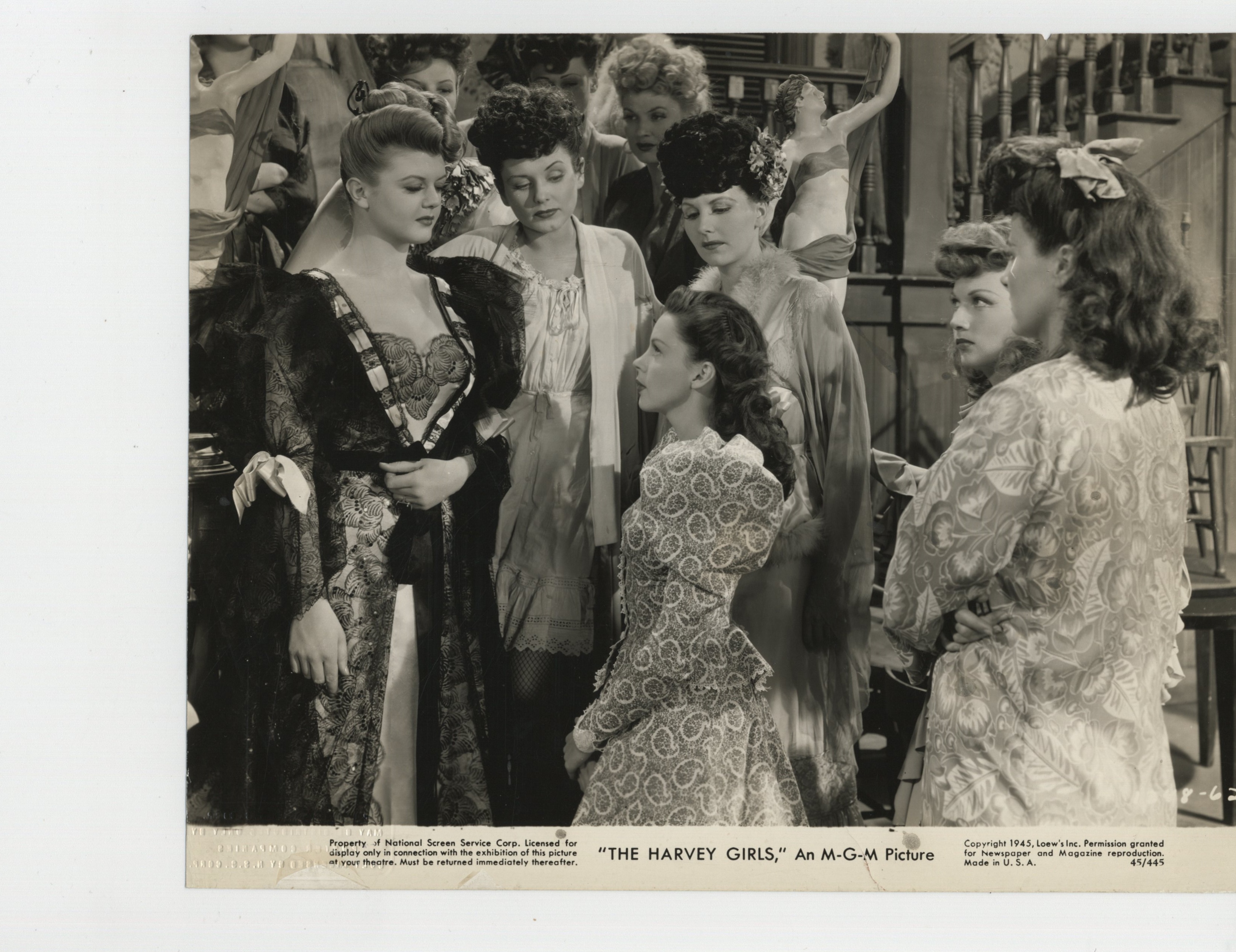 Judy Garland, Angela Lansbury, Jane Allen, Jean Ashton, Eleanor Bayley, Joan Carey, Lucille Casey, Virginia Davis, Gloria Hope, Daphne Moore, and Ruth Clark in The Harvey Girls (1946)