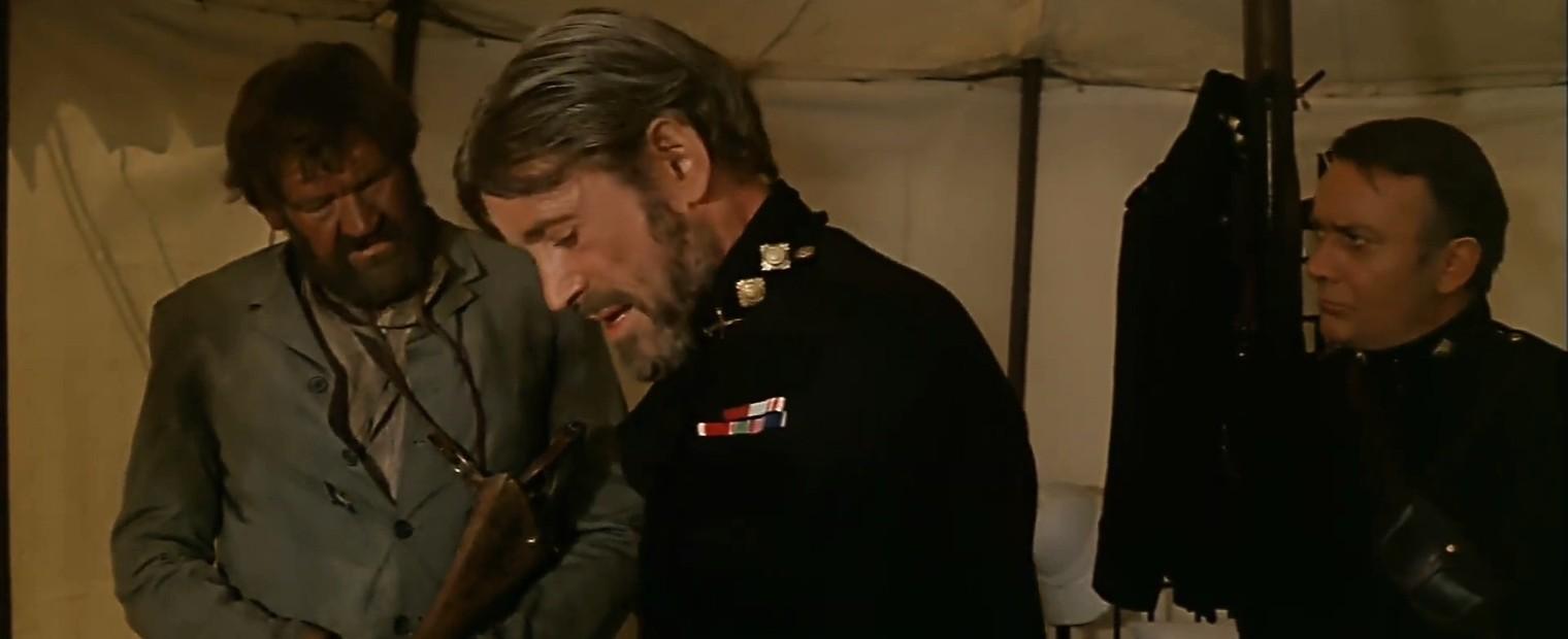 Peter O'Toole and Denholm Elliott in Zulu Dawn (1979)