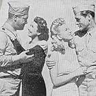 Barbara Jo Allen, Jane Frazee, Charles Starrett, and Guinn 'Big Boy' Williams in Cowboy Canteen (1944)