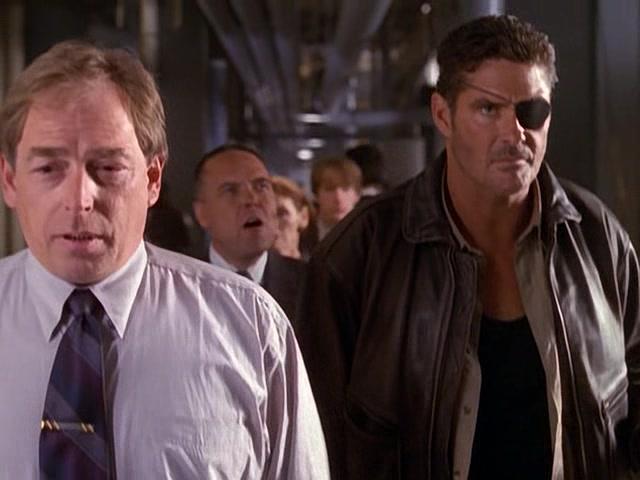 David Hasselhoff, Garry Chalk, and Tom McBeath in Nick Fury: Agent of Shield (1998)