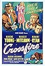 Robert Mitchum, Robert Young, Gloria Grahame, Sam Levene, and Robert Ryan in Crossfire (1947)