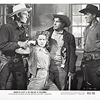 Randolph Scott, Noah Beery Jr., Dona Drake, and Frank Fenton in The Doolins of Oklahoma (1949)