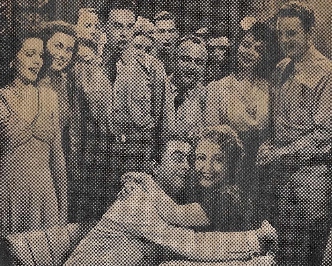 Robert Young, Mona Barrie, Jacqueline Dalya, Jeanette MacDonald, and The King's Men in Cairo (1942)