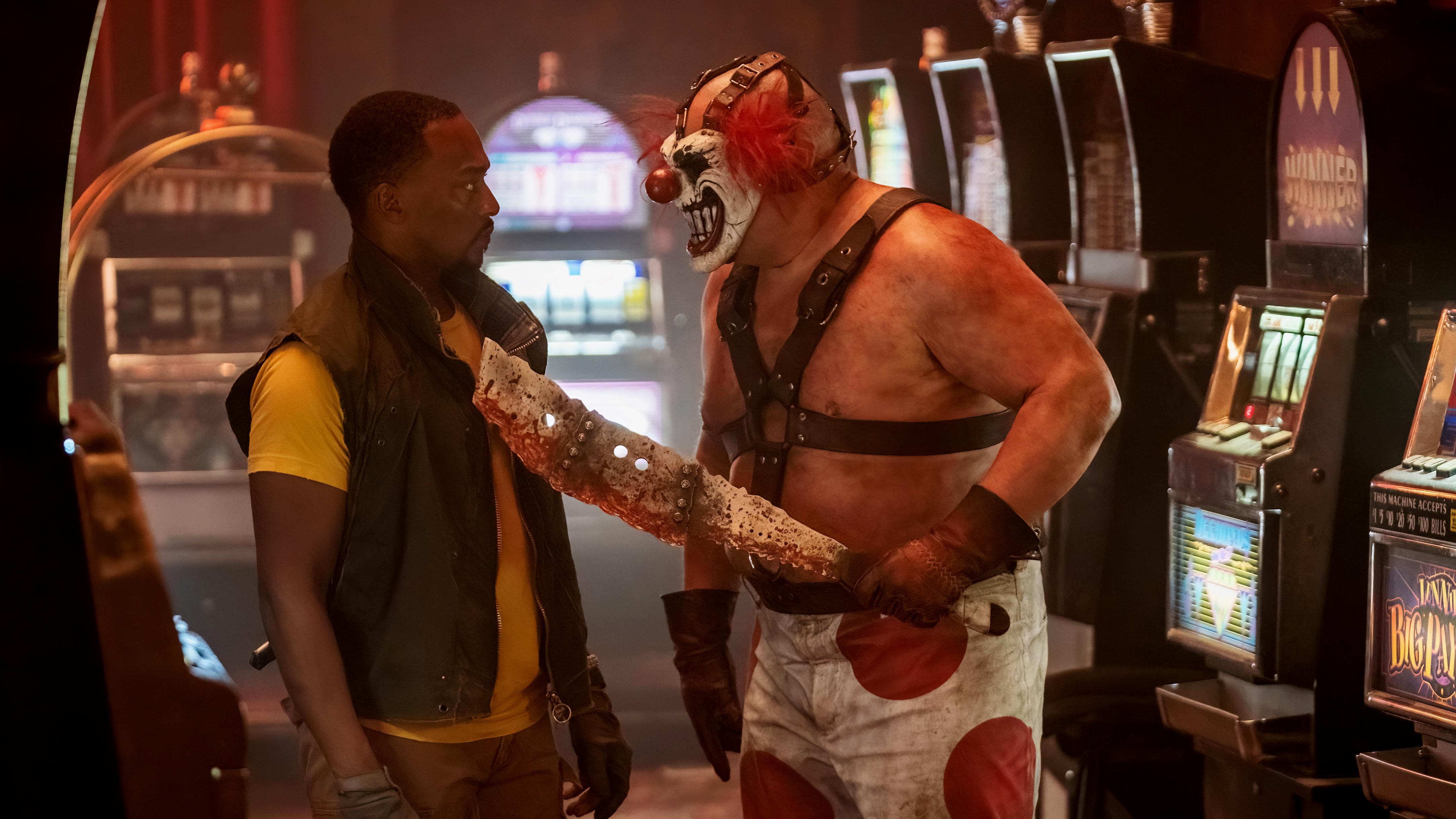 Will Arnett, Anthony Mackie, and Joe Seanoa in Twisted Metal (2023)