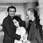 Laurence Olivier, Donald Crisp, and Merle Oberon in Wuthering Heights (1939)