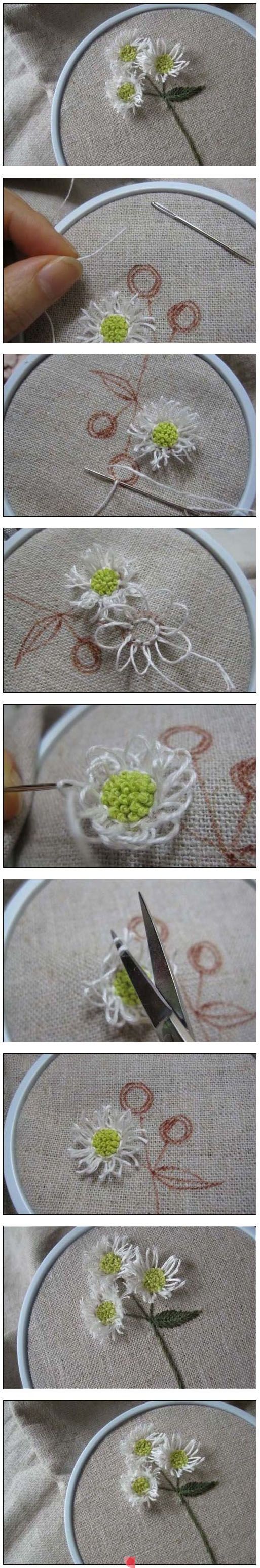 3D embroidery flowers