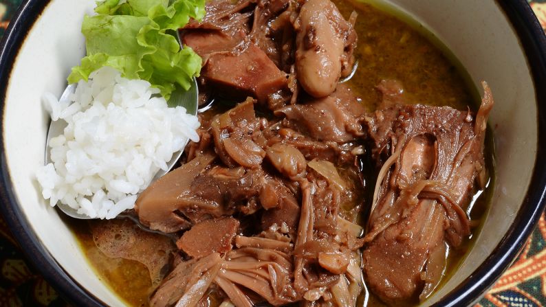 Boiled for hours in coconut milk and palm sugar, gudeg might be the greatest fruit stew (with sweet jackfruit) in the world. 