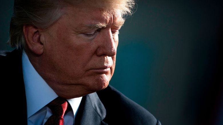 President Donald Trump waits to speak at a 9/11 memorial service in September 2017.