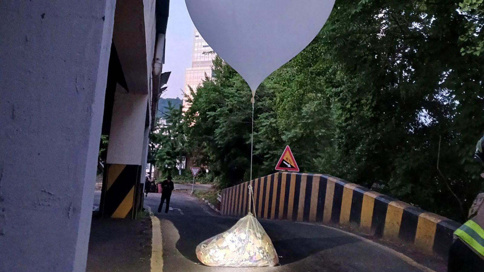 One of the balloons believed to have been sent by North Korea.