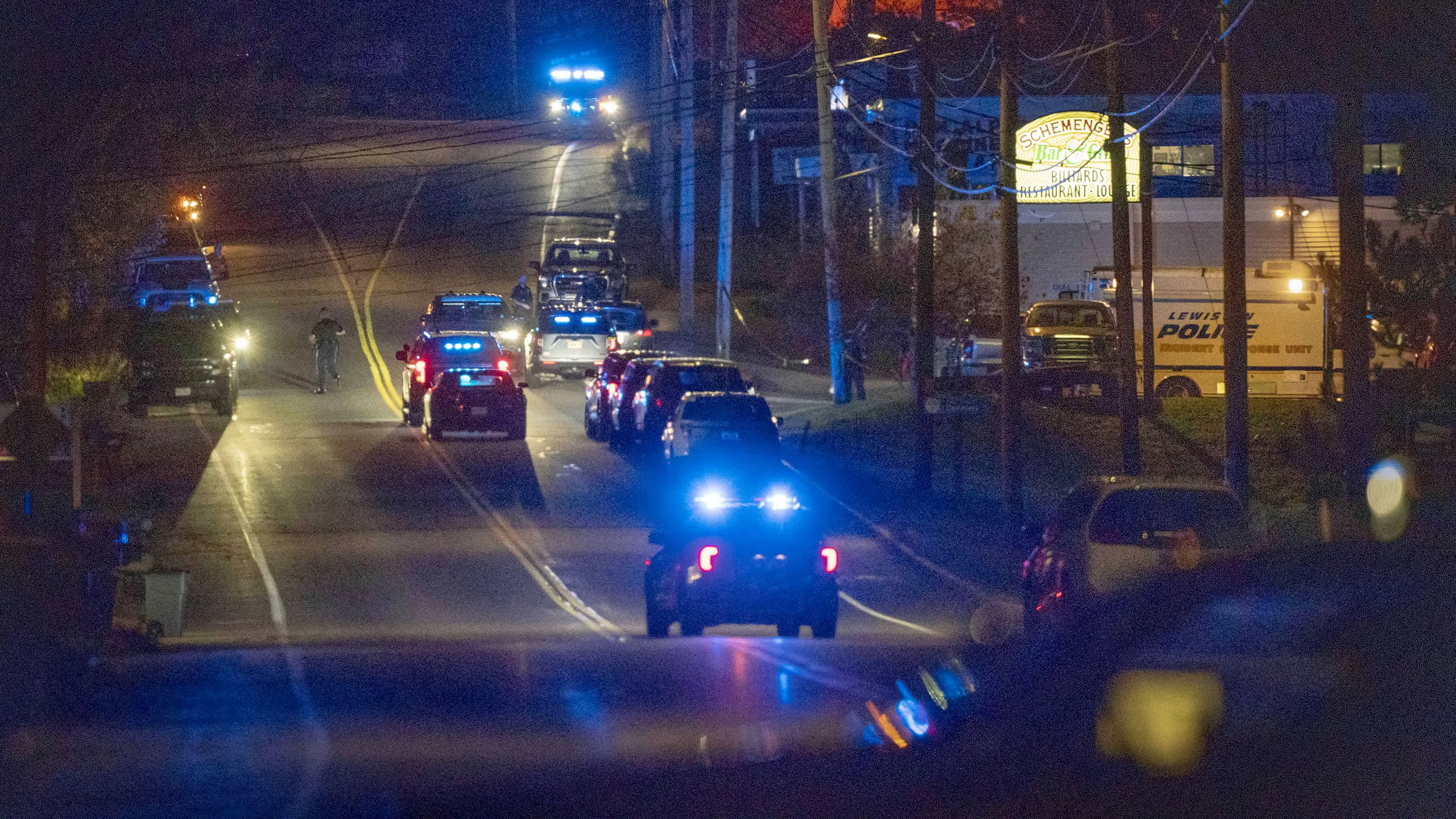 Police respond to an active shooter situation in Lewiston, Maine, Wednesday, Oct. 25, 2023.