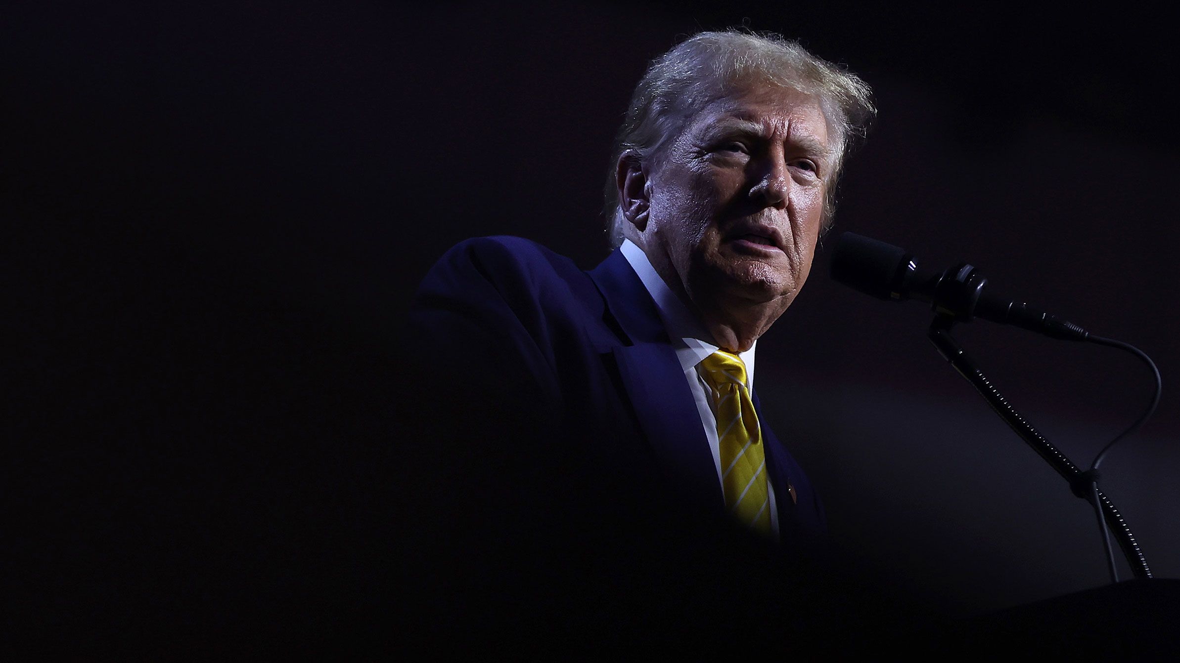 Former President Donald Trump speaks during a Turning Point town hall at Dream City Church on June 6, 2024, in Phoenix.