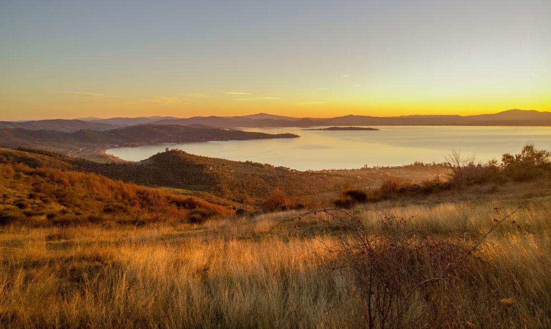 Lake Trasimeno is located in a less-touristed part of Umbria region.