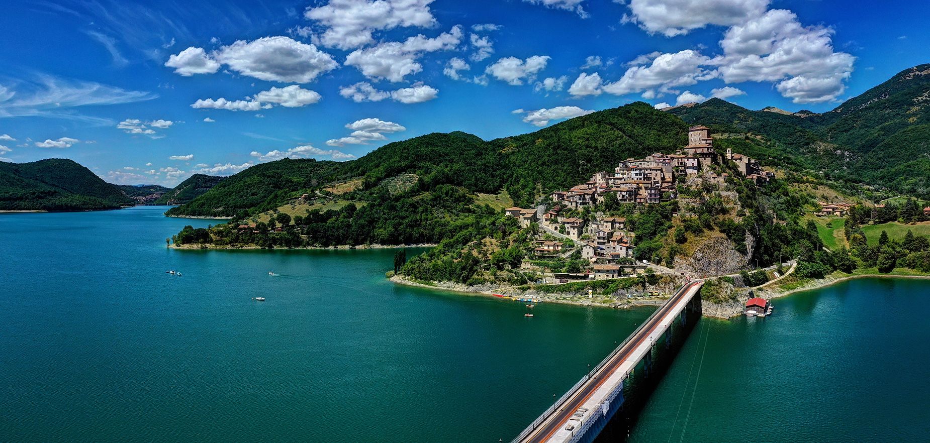 <strong>Turano: </strong>The medieval Castel di Tora is one of two medieval towns that sit on the shoreline of this artificially created lake set in wild countryside north of Rome.