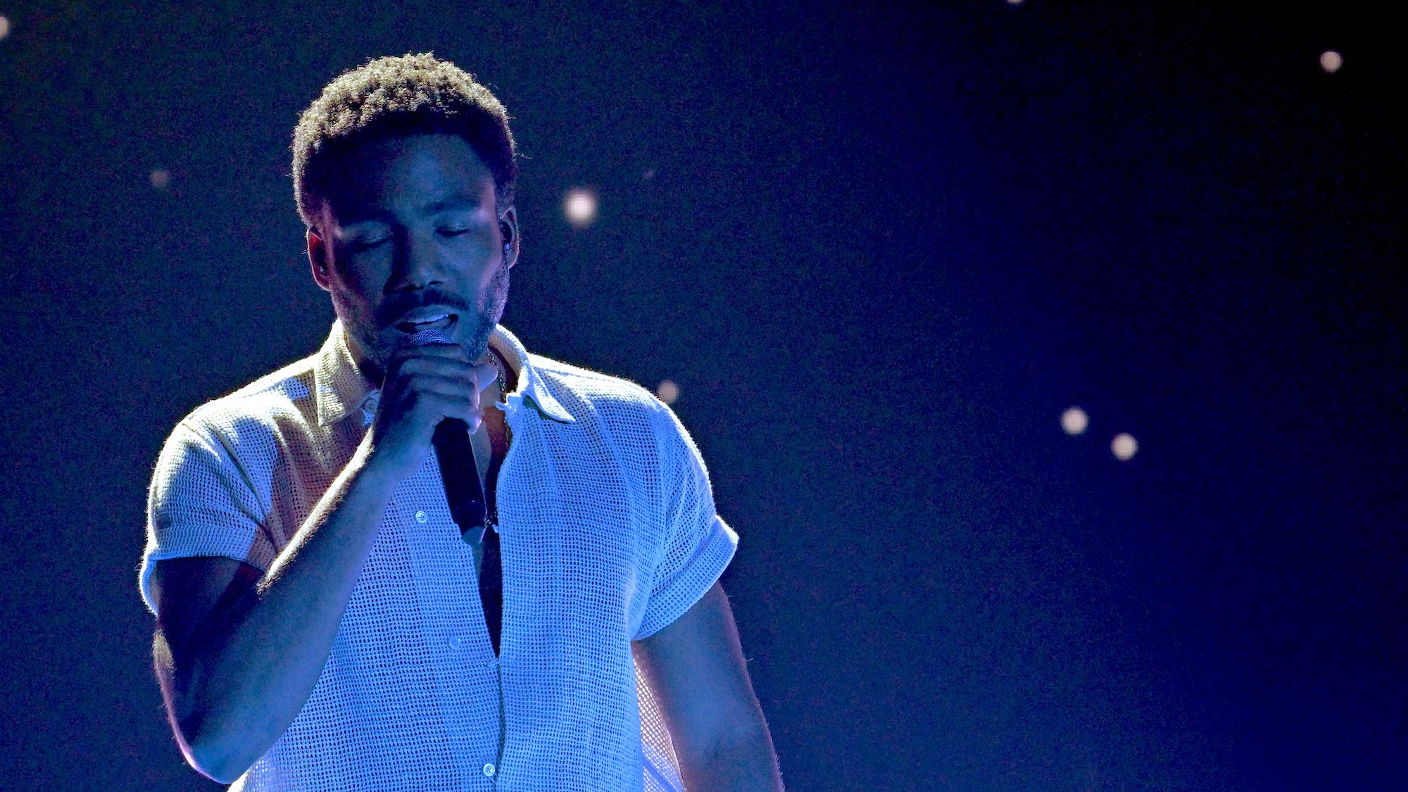 LOS ANGELES, CALIFORNIA - JUNE 30: Donald Glover AKA Childish Gambino performs onstage during the 2024 BET Awards at Peacock Theater on June 30, 2024 in Los Angeles, California. (Photo by Paras Griffin/Getty Images for BET)