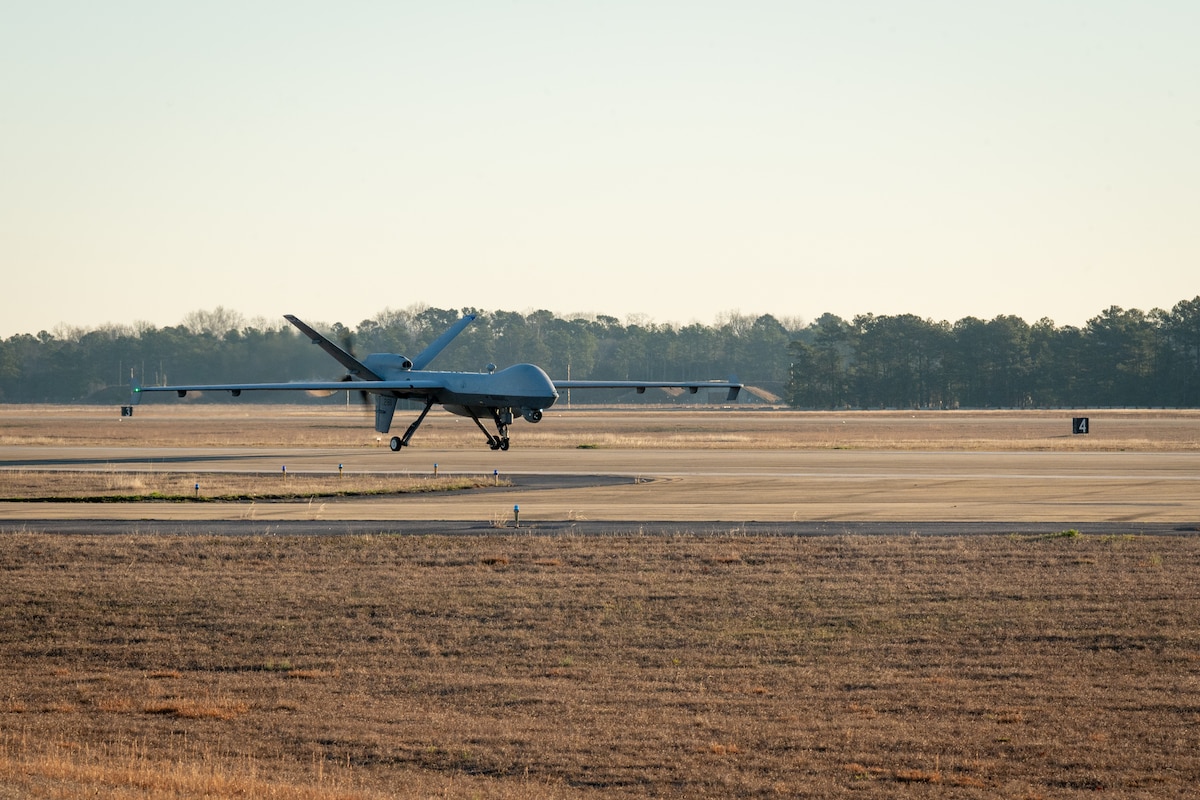 MQ-9 lands at Shaw.