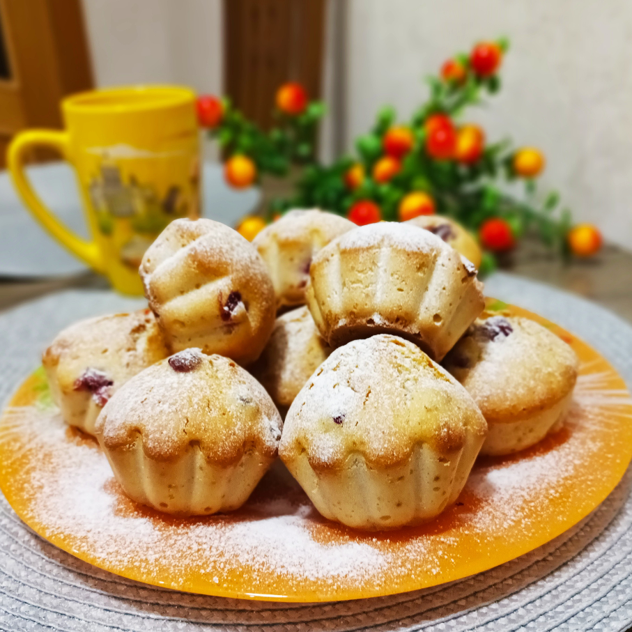 Кексы на сметане с замороженными ягодами 🍒